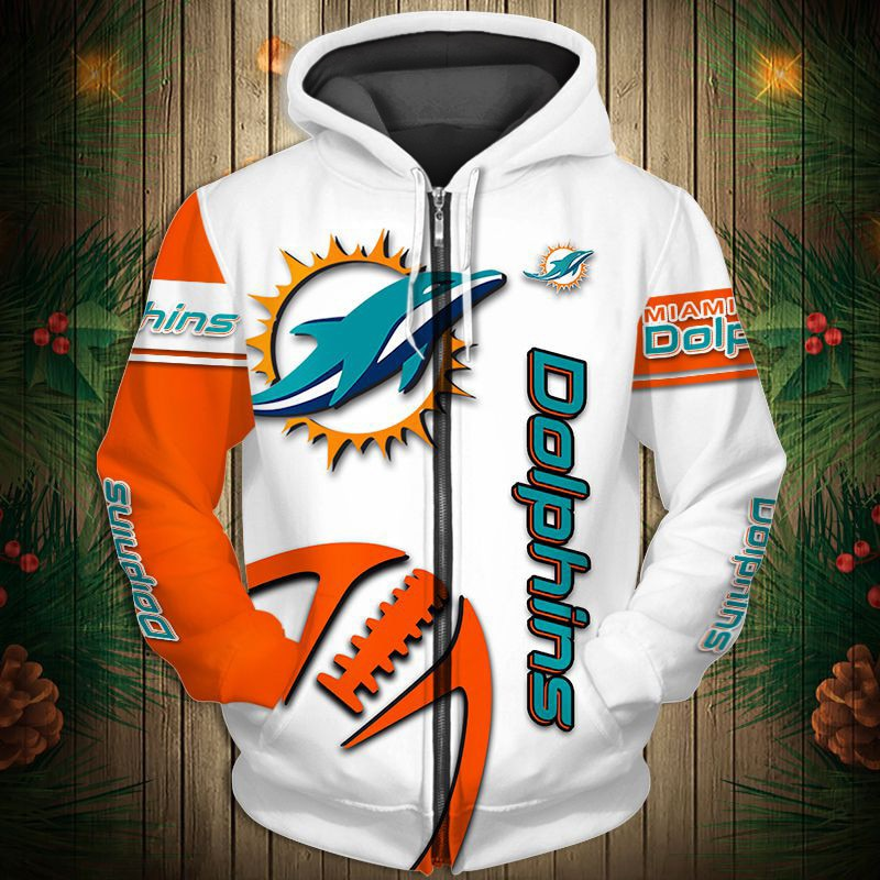 Buildercar - Miami Dolphins Hoodie Unisex NFL Pullover Hoodie for Football Fans hm10112536