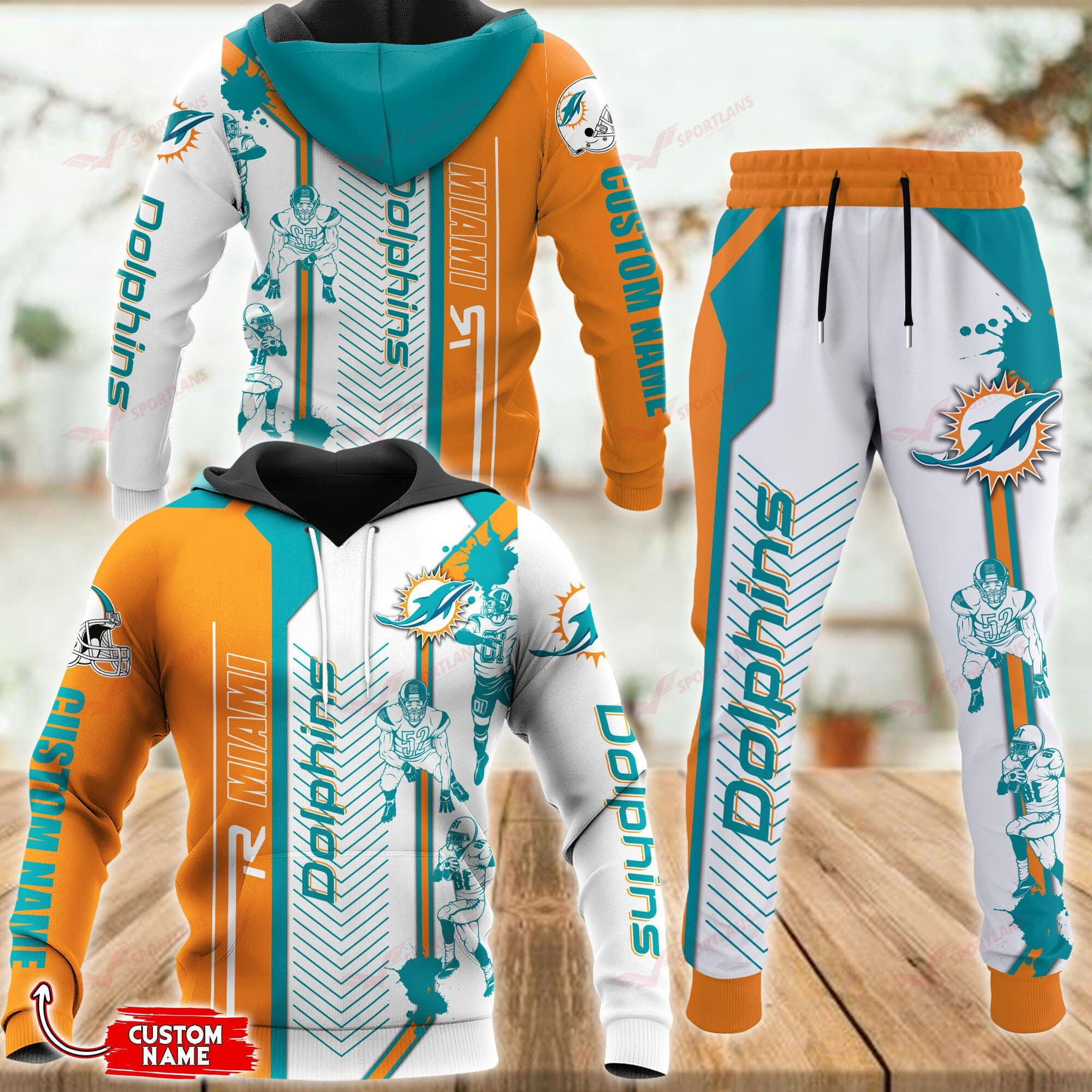 Buildercar - Miami Dolphins Personalized Hoodie & Jogger 