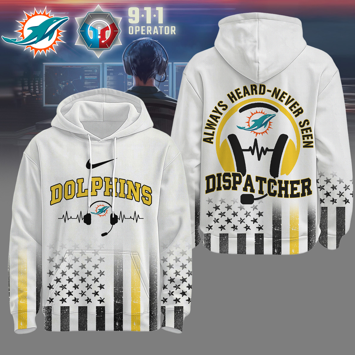 Buildercar - Miami Dolphins | Premium NFL Dispatcher Fan Hoodie