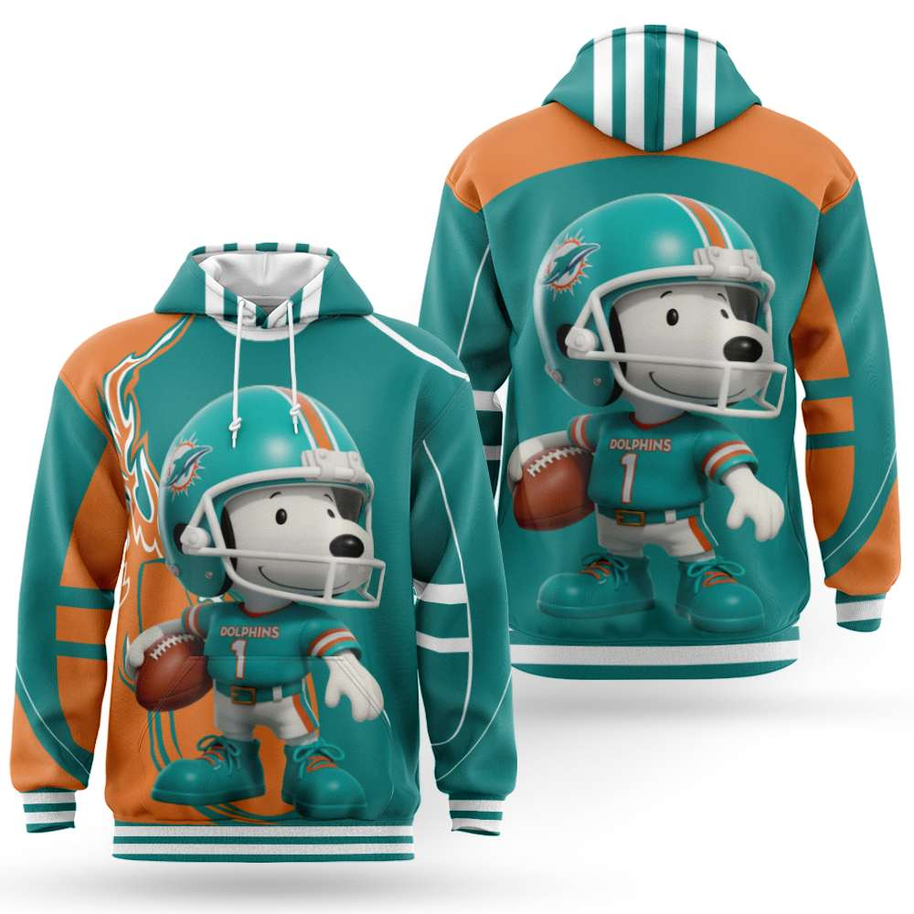 Buildercar - Miami Dolphins Premium NFL x Snoopy Hoodie