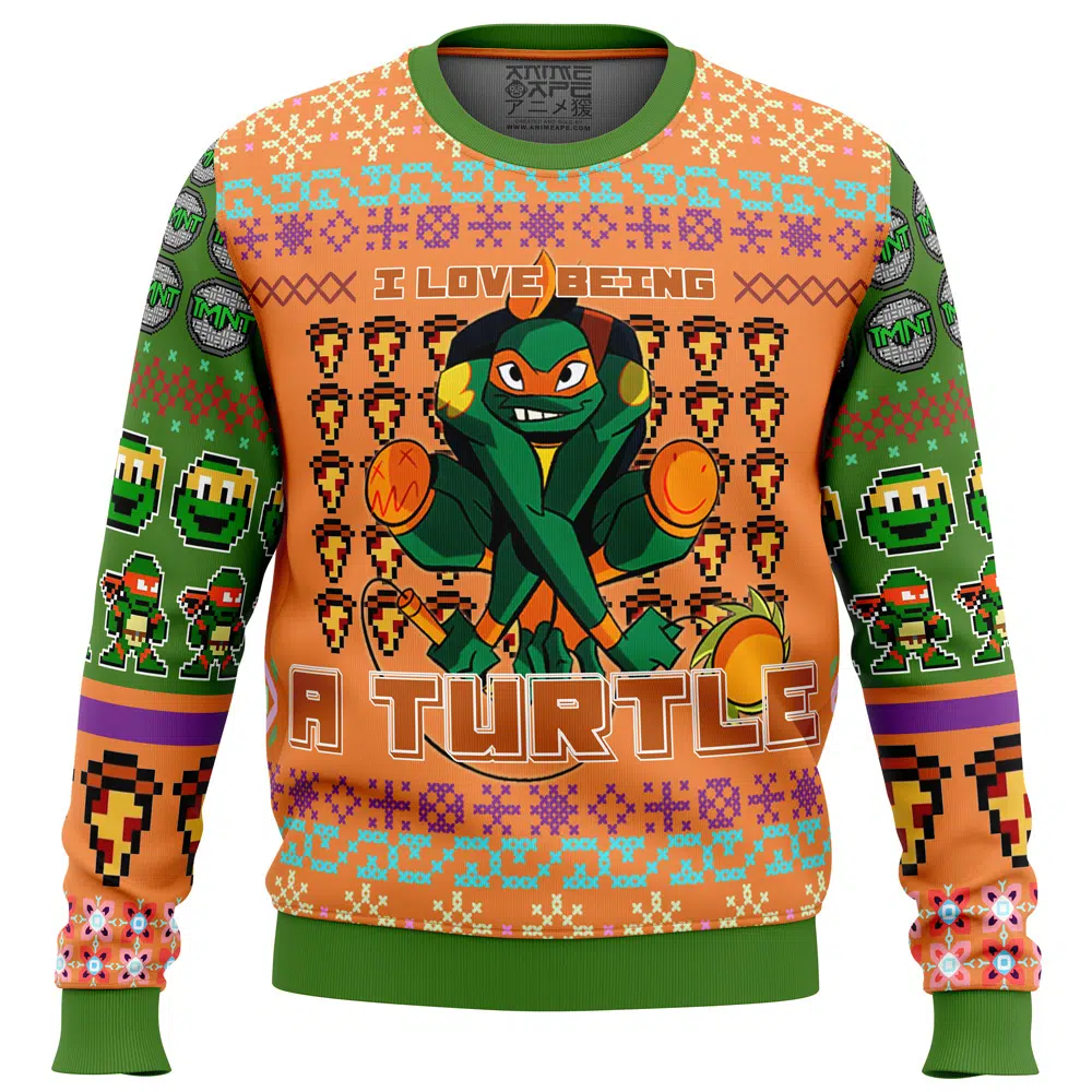 Buildercar - Michelangelo Rise of the Teenage Mutant Ninja Turtles Ugly Christmas Sweater