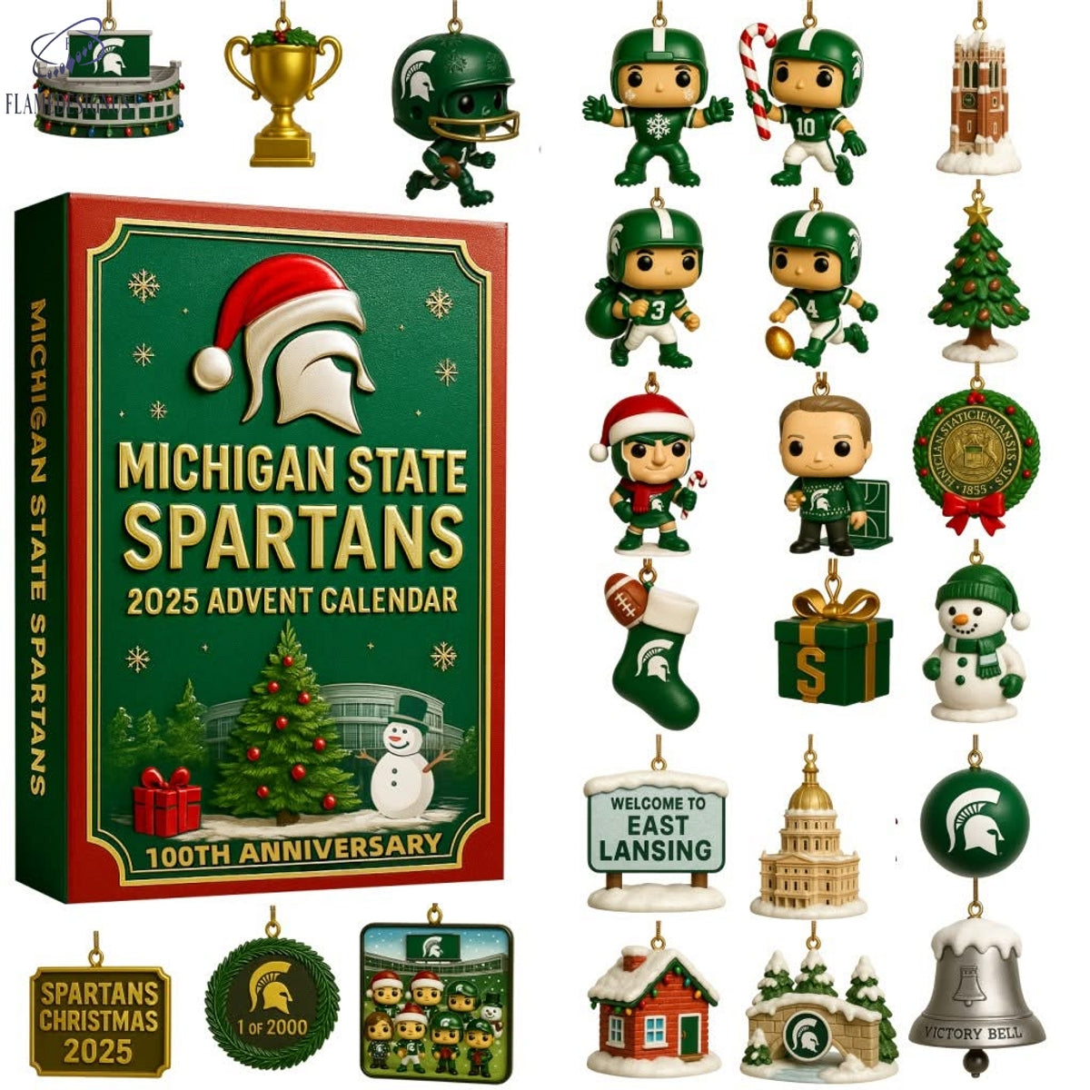 Buildercar - Michigan State Spartans 2025 Advent Calendar -2D Acrylic
