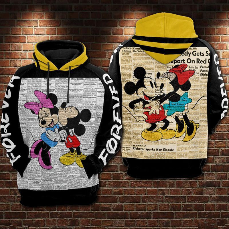 Buildercar - Mickey Kiss Minnie Disney Over Print 3d Hoodie 18