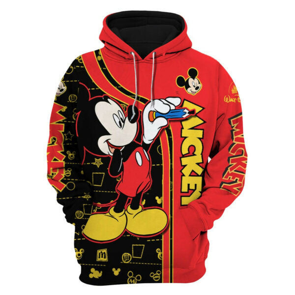 Buildercar - Mickey Mouse Drawing Fan Gift, Mickey Mouse Drawing Stylist Unisex Cartoon Graphic Outfits Gift Aop Hoodie 1857