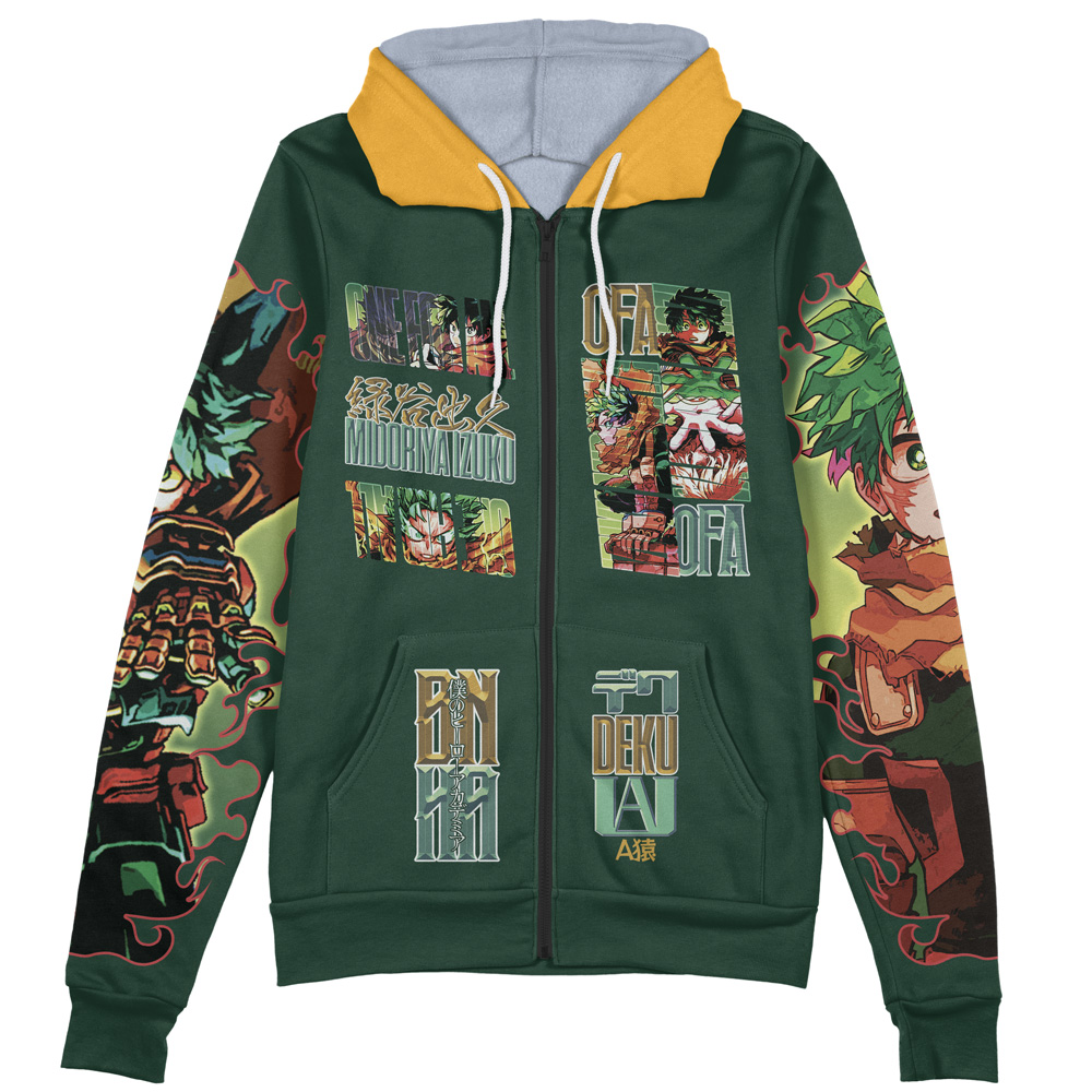 Buildercar - Midoriya Izuku V2 My Hero Academia Streetwear Zip Hoodie Jacket - Image 2