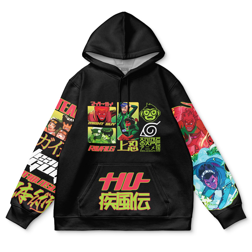 Buildercar - Might Guy V2 Shippuden Streetwear Hoodie - Image 2