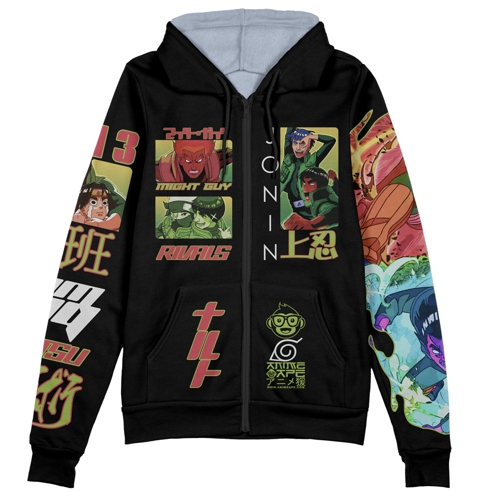 Buildercar - Might Guy V2 Shippuden Streetwear Zip Hoodie Jacket - Image 2