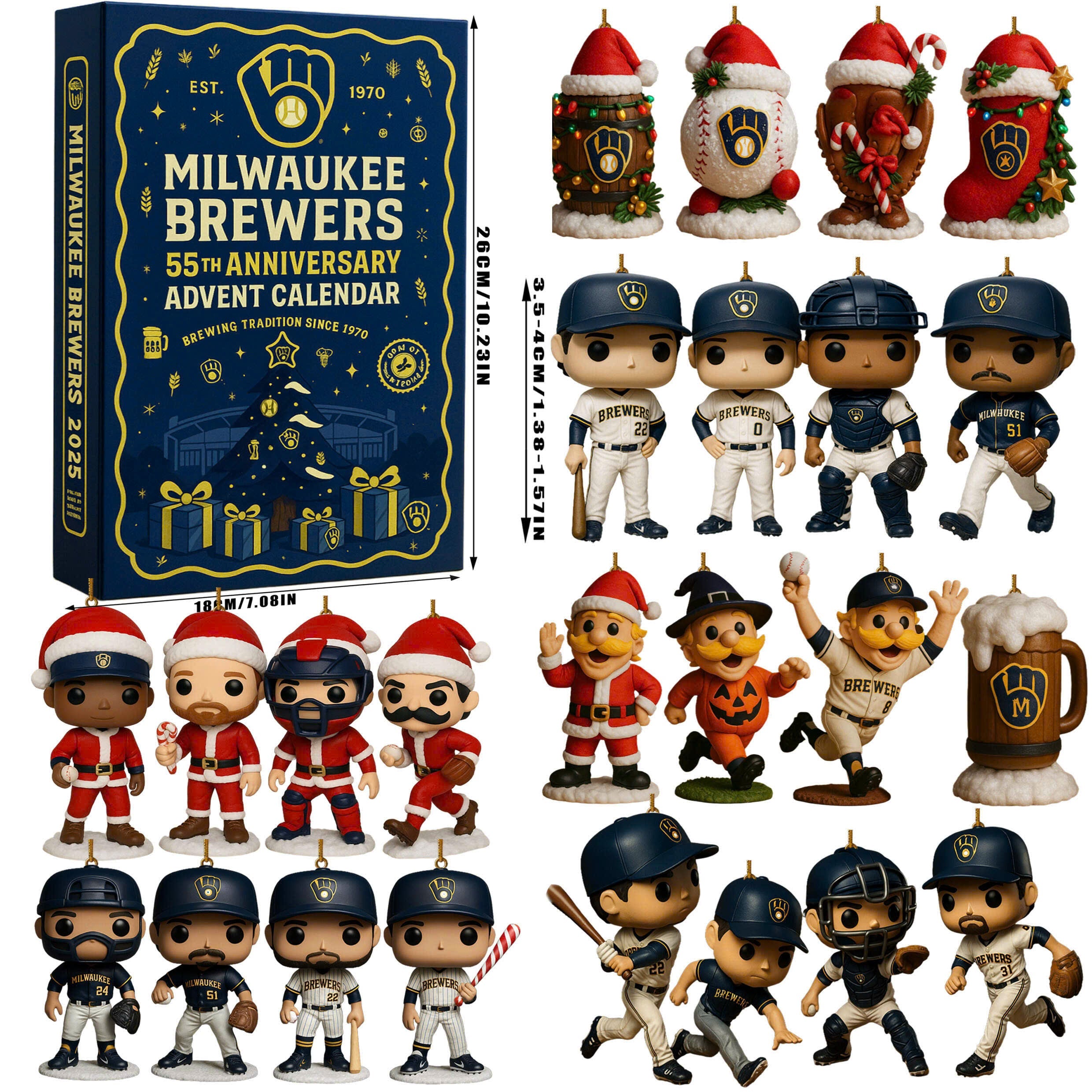 Buildercar - Milwaukee Brewers Advent Calendar 2025 55TH ANNIVERSARY -2D Acrylic