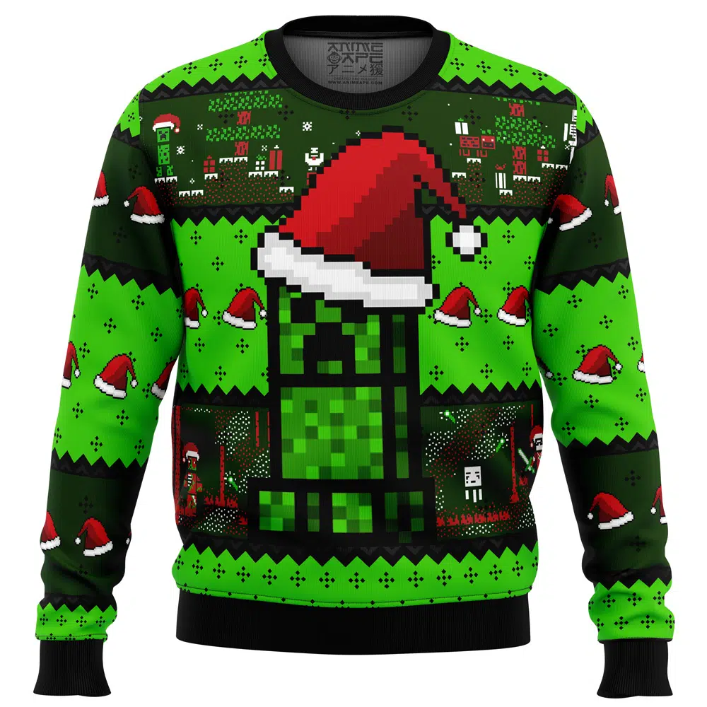 Buildercar - Minecraft Creepr Ugly Christmas Sweater