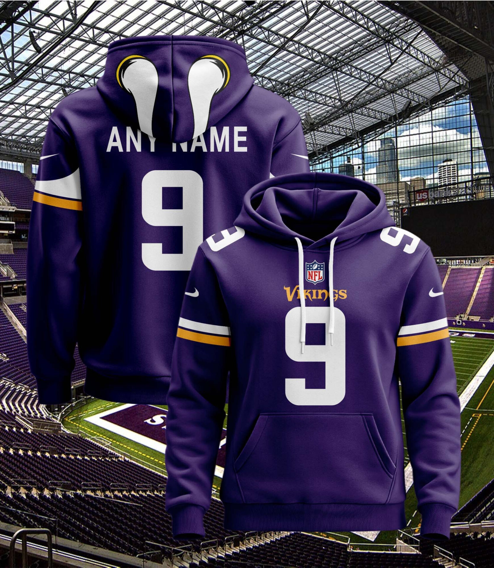 Buildercar - Minnesota Vikings | Hoodie Style Jersey Custom Name And Number