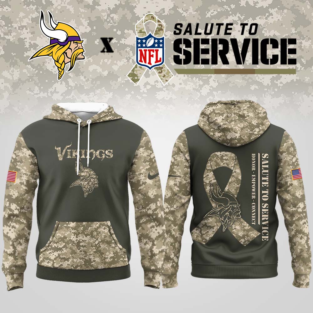 Buildercar - Minnesota Vikings | Premium NFL Salute to Service Hoodie