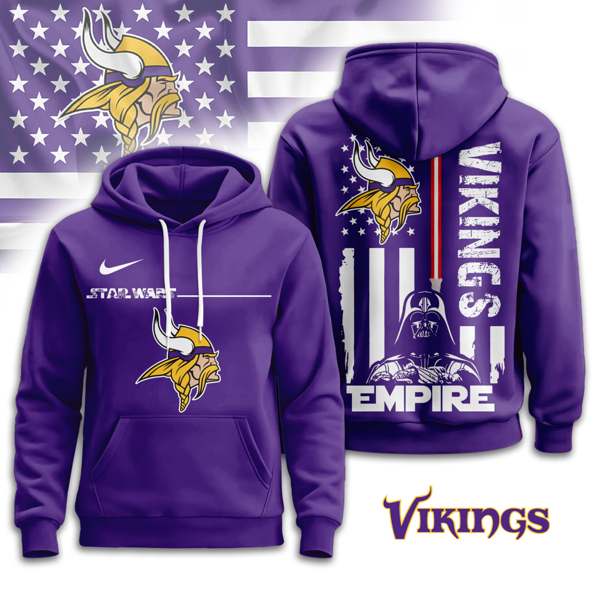 Buildercar - Minnesota Vikings | Premium NFL Starwars Empire Hoodie