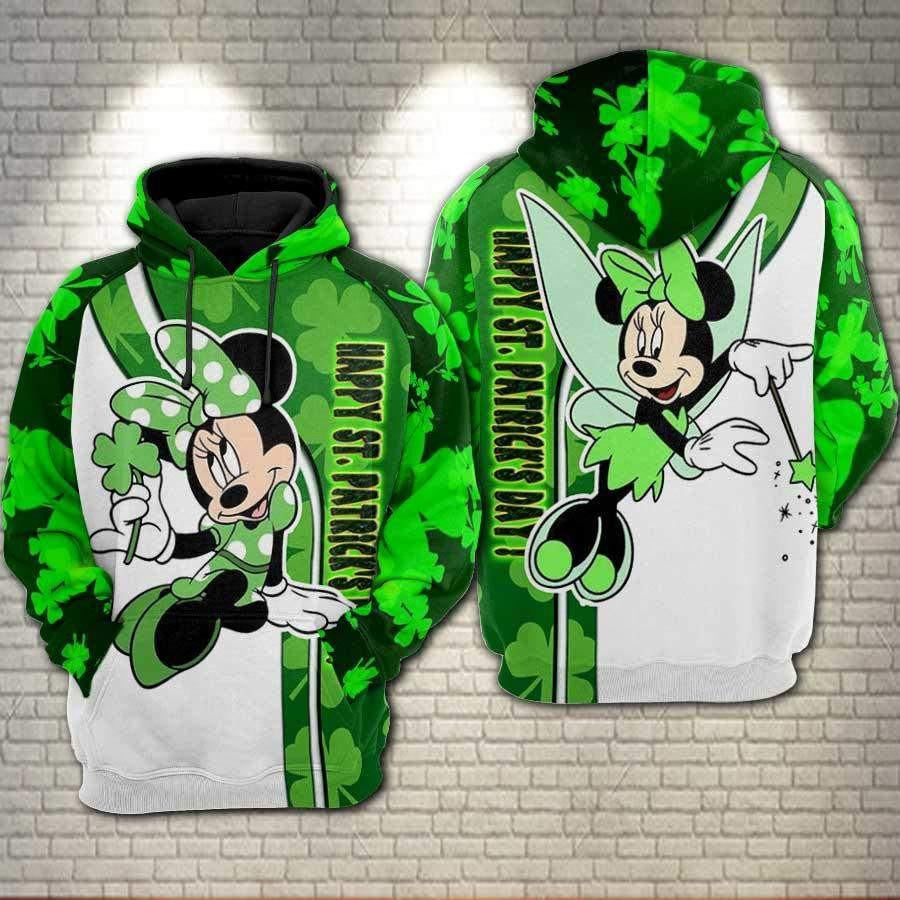Buildercar - Minnie Mouse Disney Happy St Patrick's Day Aop Hoodie