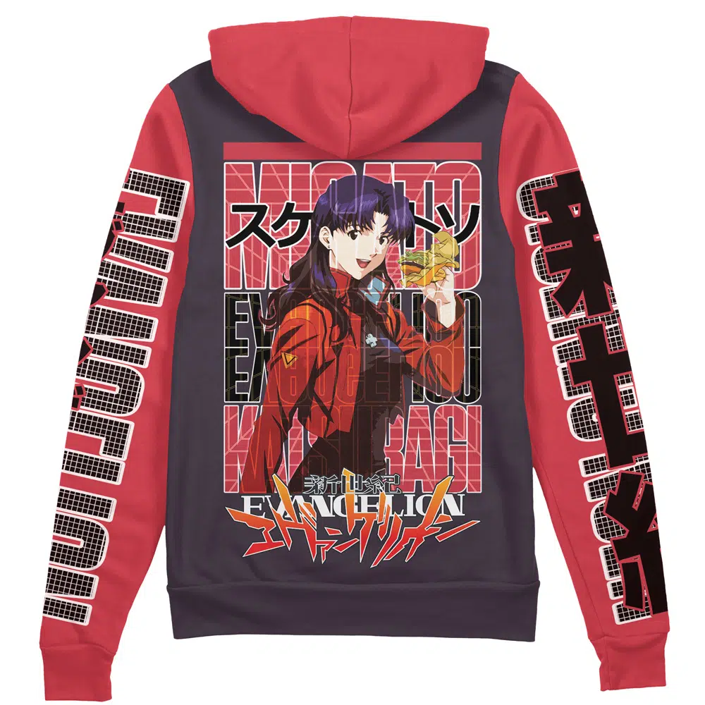 Buildercar - Misato Katsuragi Eva Streetwear Zip Hoodie Jacket