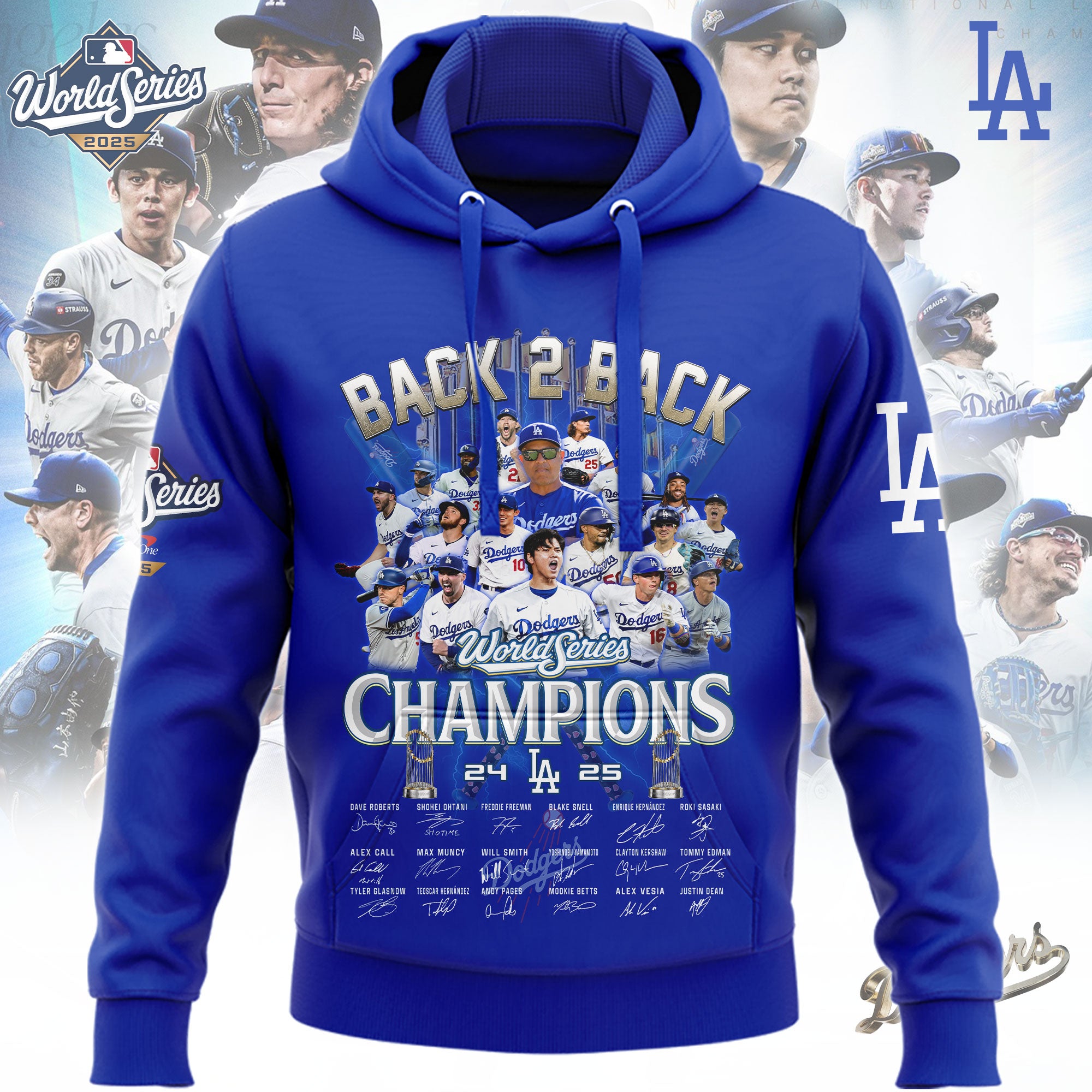 Buildercar - MLB x Los Angeles Dodgers World Series Champions 2025 Hoodie HLP