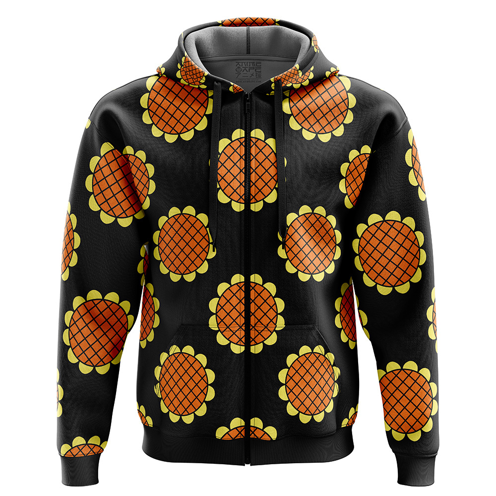 Buildercar - Monkey D. Luffy Black Dressrosa One Piece Zip Hoodie Jacket