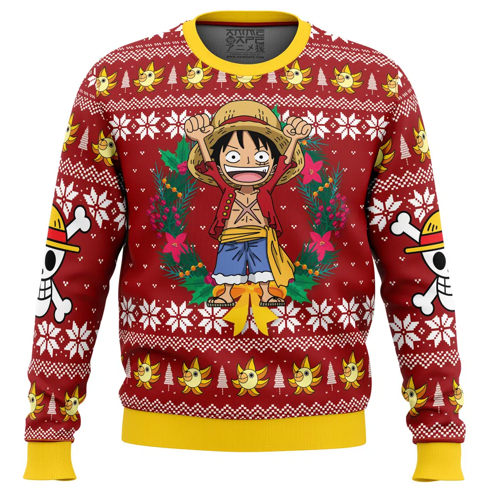 Buildercar - Monkey D Luffy Christmas One Piece Ugly Christmas Sweater
