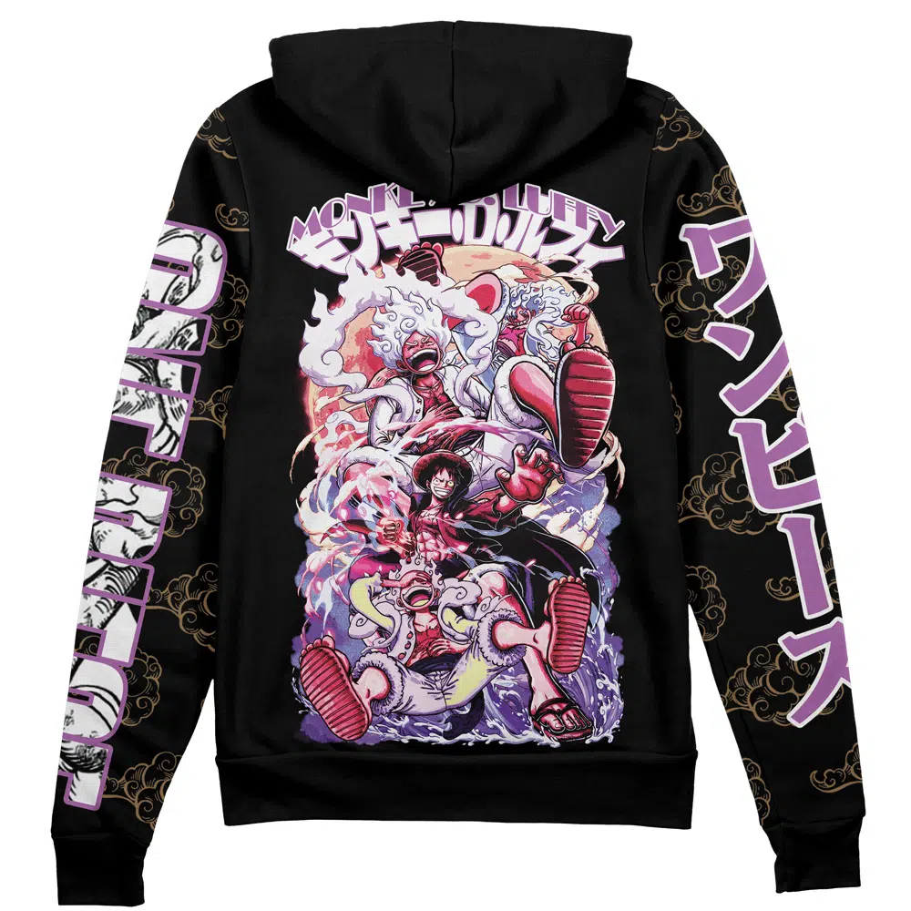 Buildercar - Monkey D. Luffy Gear 5th V4 One Piece Streetwear Zip Hoodie Jacket