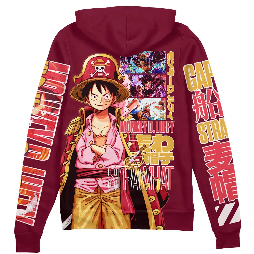 Buildercar - Monkey D. Luffy V3 One Piece Streetwear Zip Hoodie Jacket