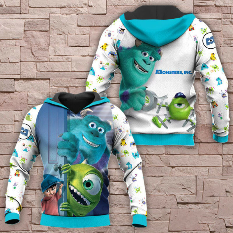 Buildercar - Monsters Inc Cartoon Characters 3d Hoodie