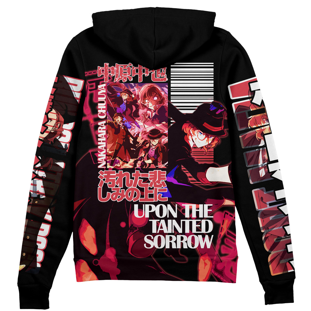 Buildercar - Nakahara Chuuya Bungou Stray Dogs Streetwear Zip Hoodie Jacket