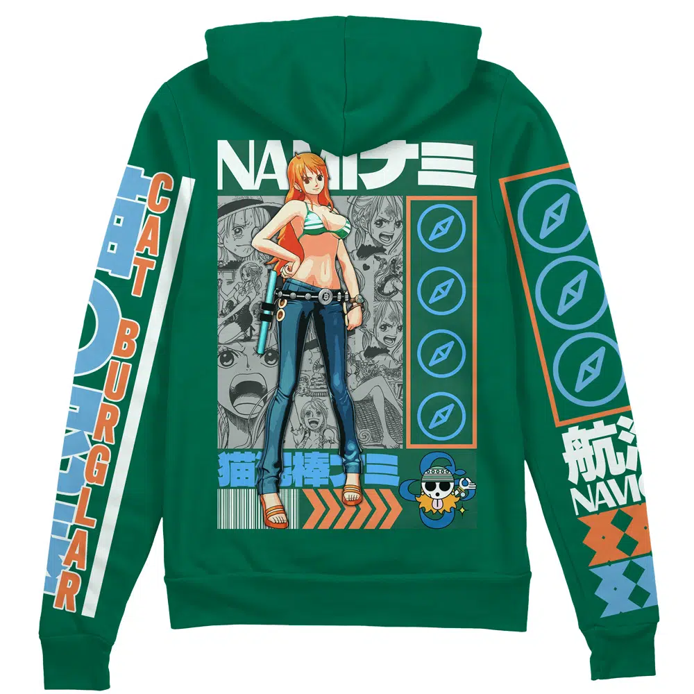 Buildercar - Nami One Piece Streetwear Zip Hoodie Jacket