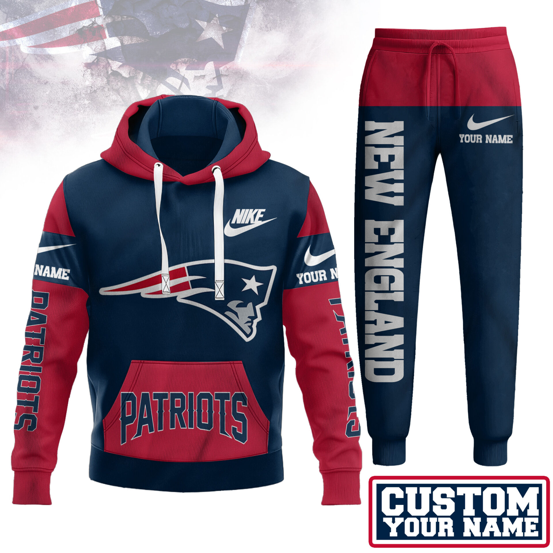 Buildercar - New England Patriots | Premium Hoodie & Pants Set 