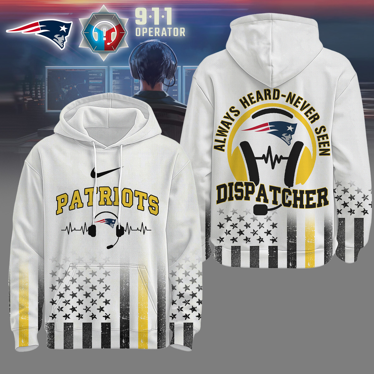Buildercar - New England Patriots | Premium NFL Dispatcher Fan Hoodie