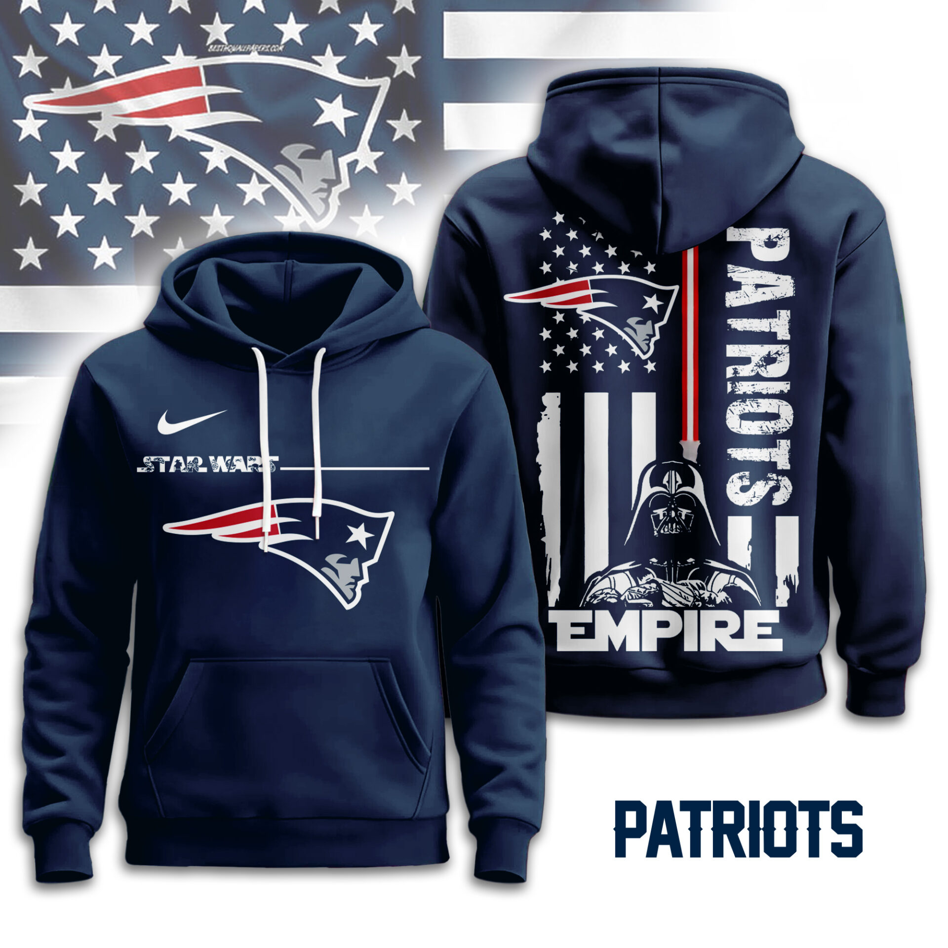 Buildercar - New England Patriots | Premium NFL Starwars Empire Hoodie