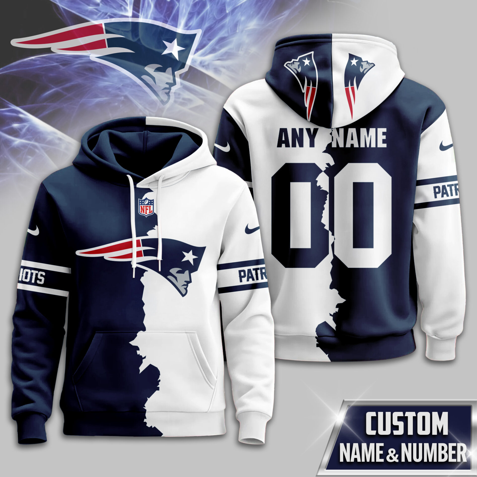 Buildercar - New England Patriots | Premium Victory Split Hoodie