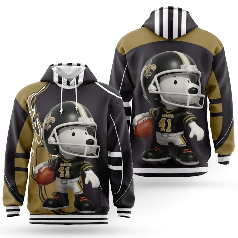 Buildercar - New Orleans Saints Premium NFL x Snoopy Hoodie