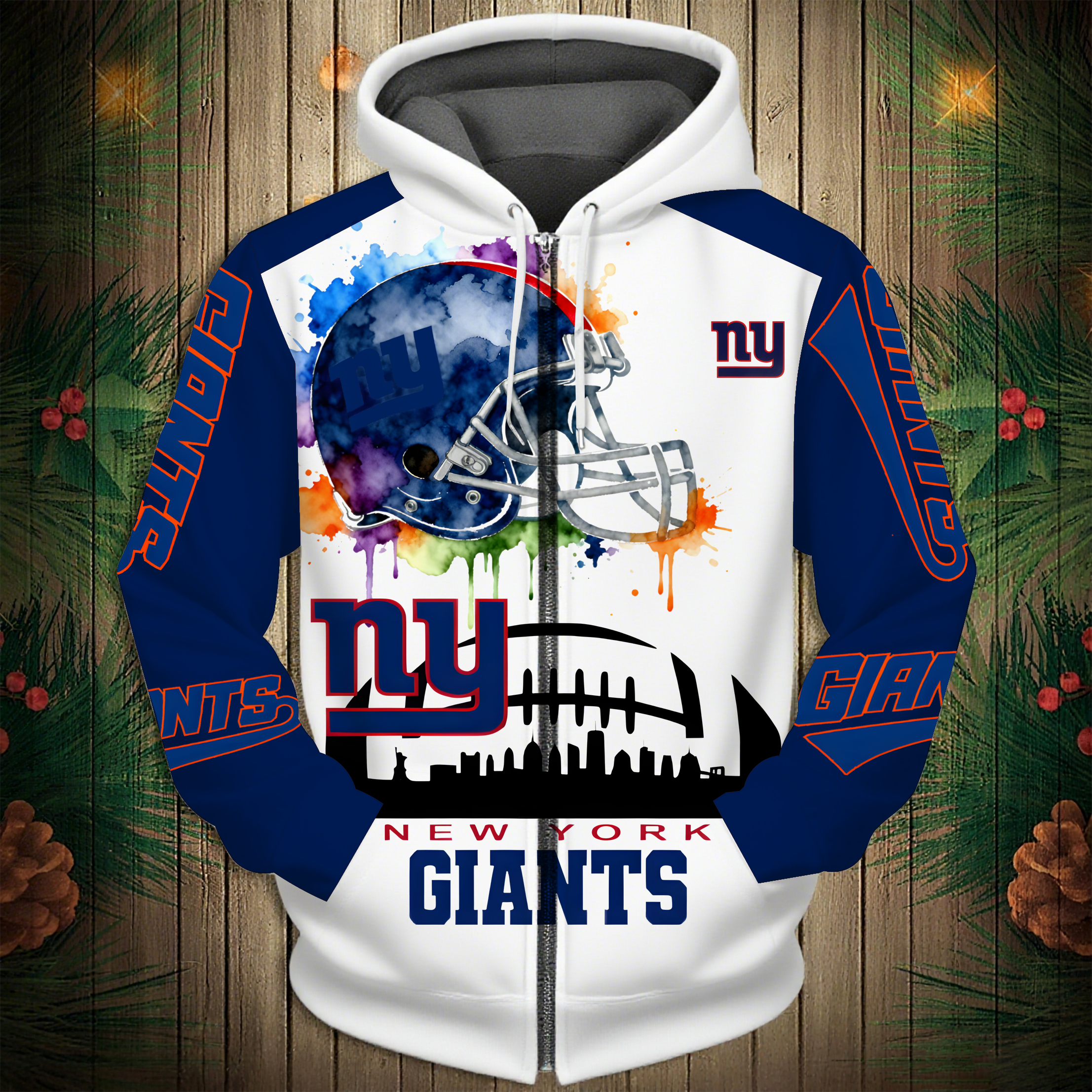 Buildercar - New York Giants Hoodie Unisex NFL Pullover Hoodie for Football Fans hm10112524