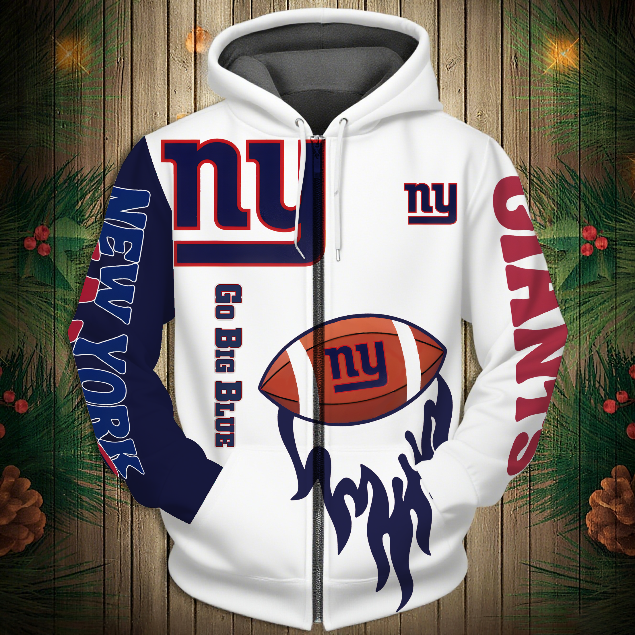 Buildercar - New York Giants Hoodie Unisex NFL Pullover Hoodie for Football Fans hm10112653