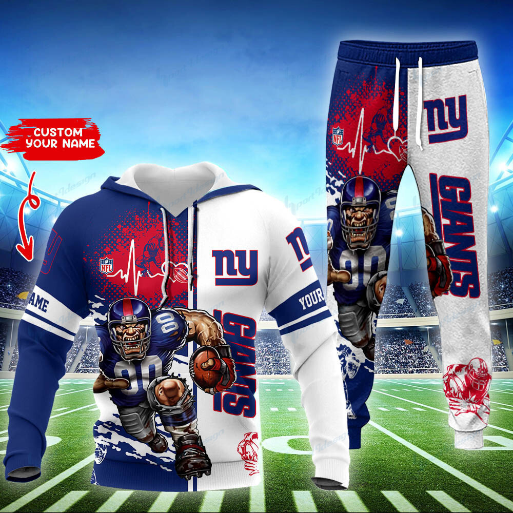 Buildercar - New York Giants Personalized Hoodie and Jogger Set Hoodie BG858