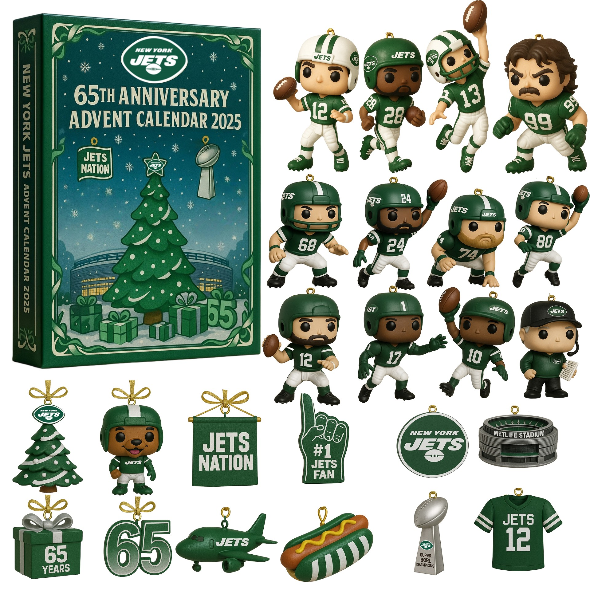 Buildercar - New York Jets Advent Calendar -- The One With 24 Little Doors -2D Acrylic