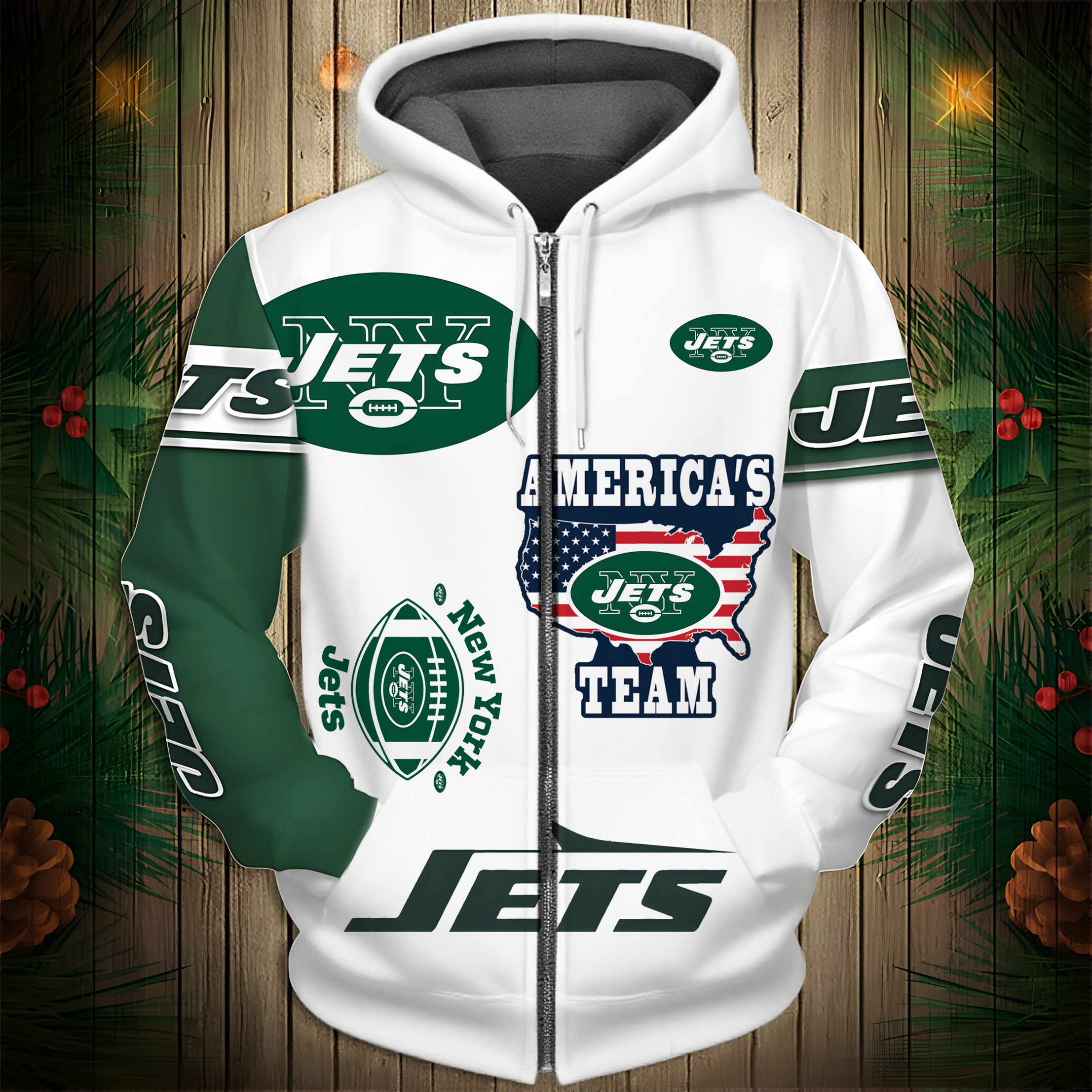Buildercar - New York Jets Hoodie Unisex NFL Pullover Hoodie for Football Fans hm10112588