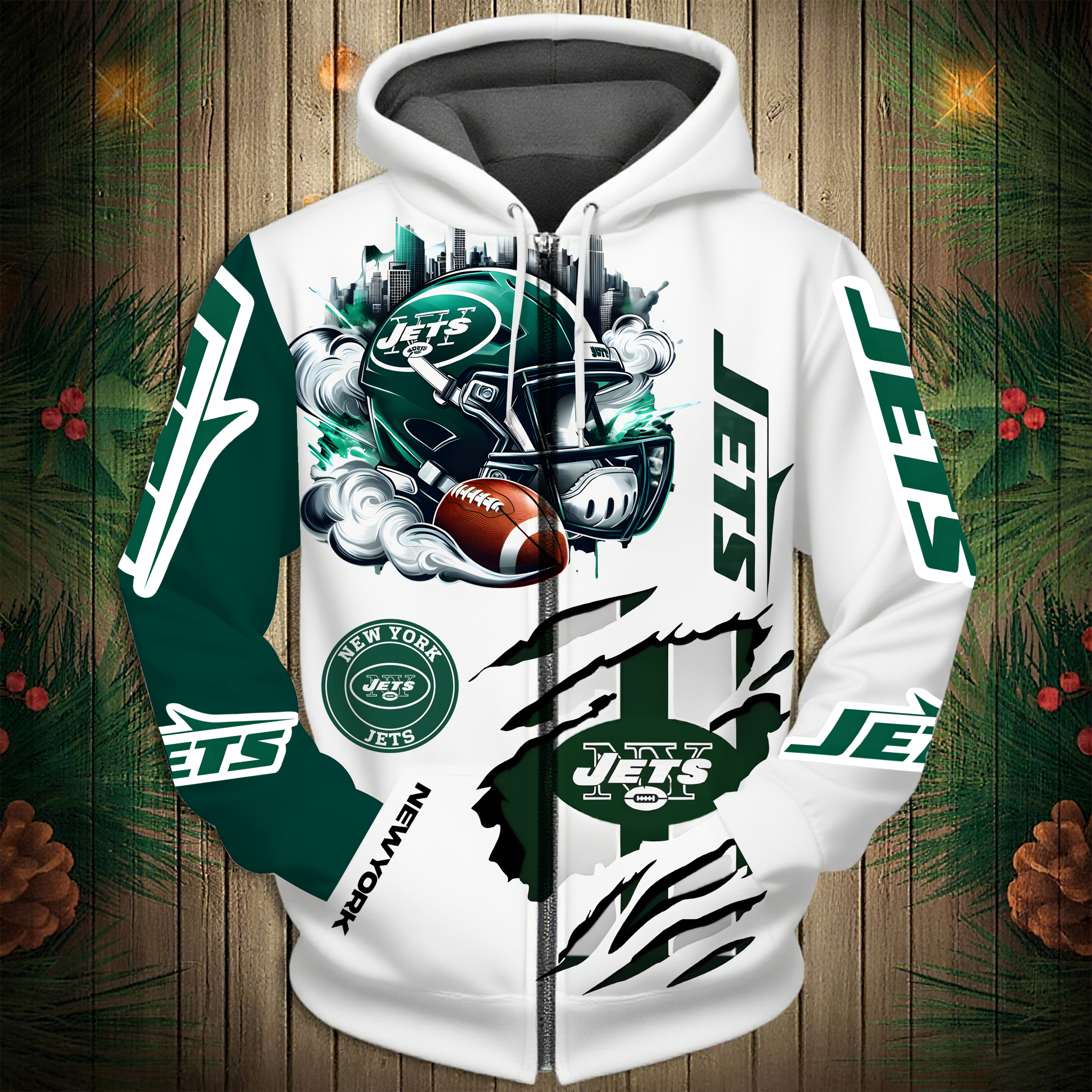 Buildercar - New York Jets Hoodie Unisex NFL Pullover Hoodie for Football Fans hm10112675