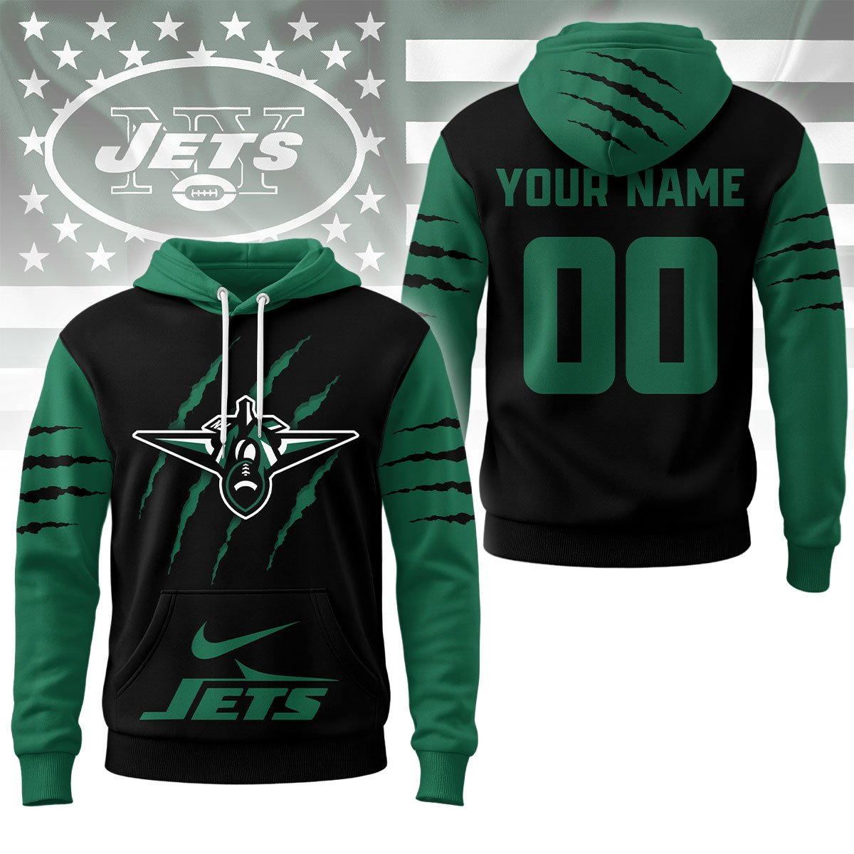 Buildercar - New York Jets Premium NFL Fan Pride Claw Hoodie