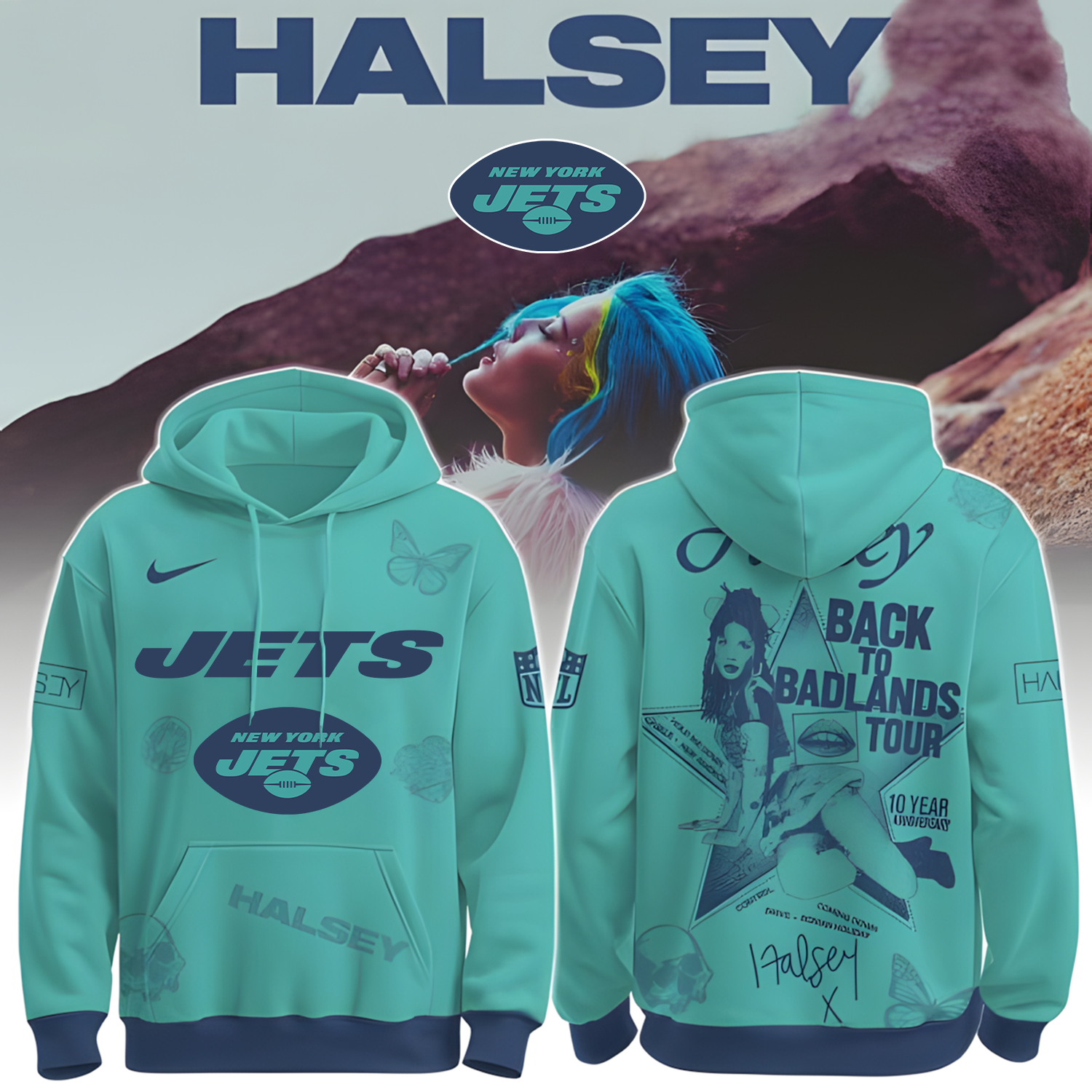 Buildercar - New York Jets X NFL Back to Badlands North America 2025-2026 Hoodie T-Shirt