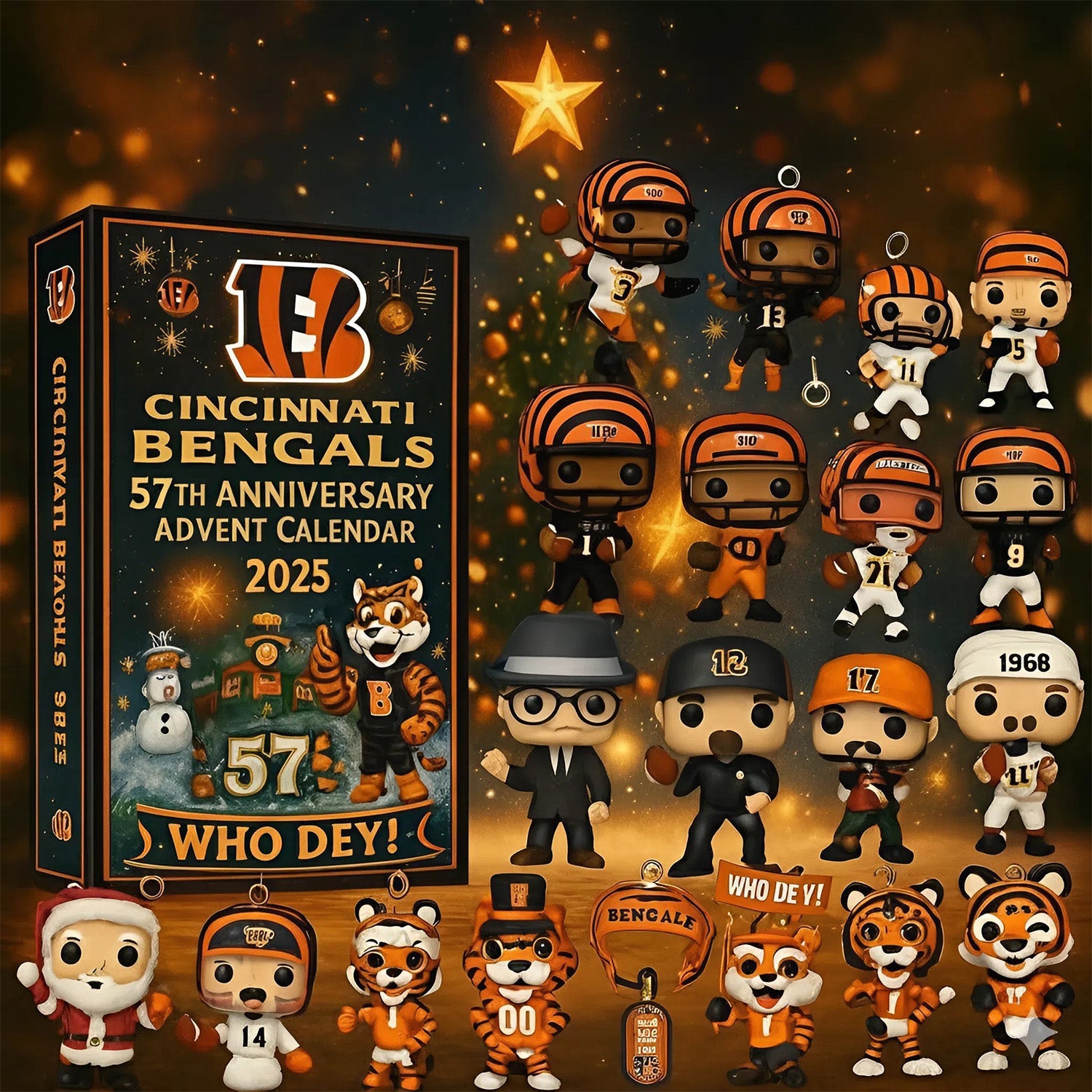 Buildercar - NFL Cincinnati Bengals Team Advent Calendar Christmas V1
