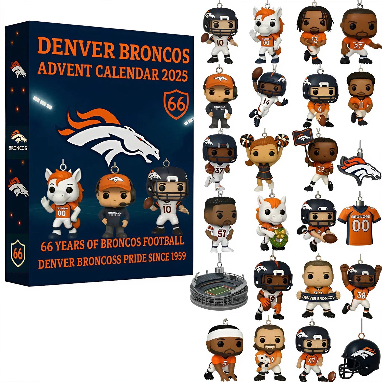 Buildercar - NFL Denver Broncos Team Advent Calendar Christmas V1