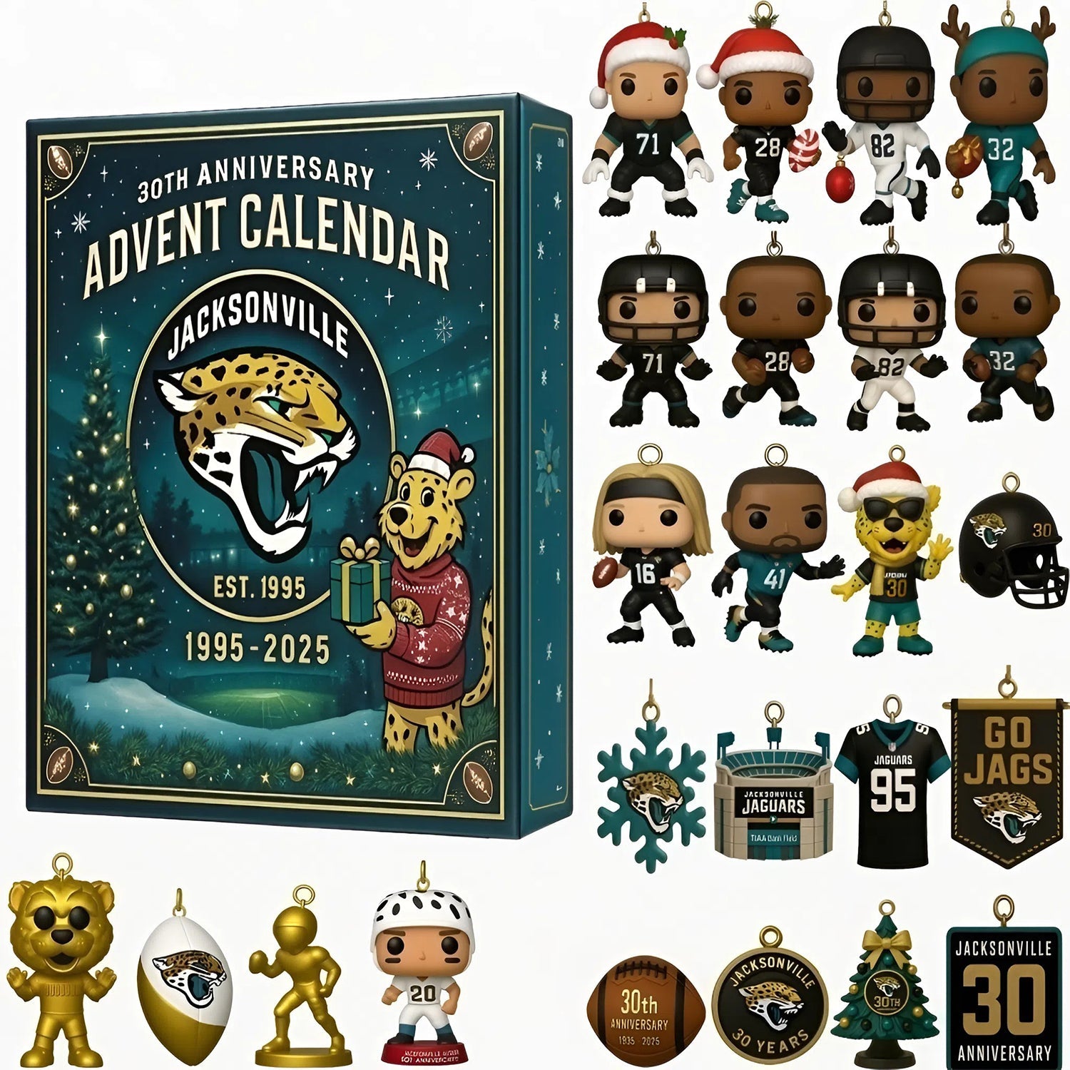 Buildercar - NFL Jacksonville Jaguars Team Advent Calendar Christmas V1