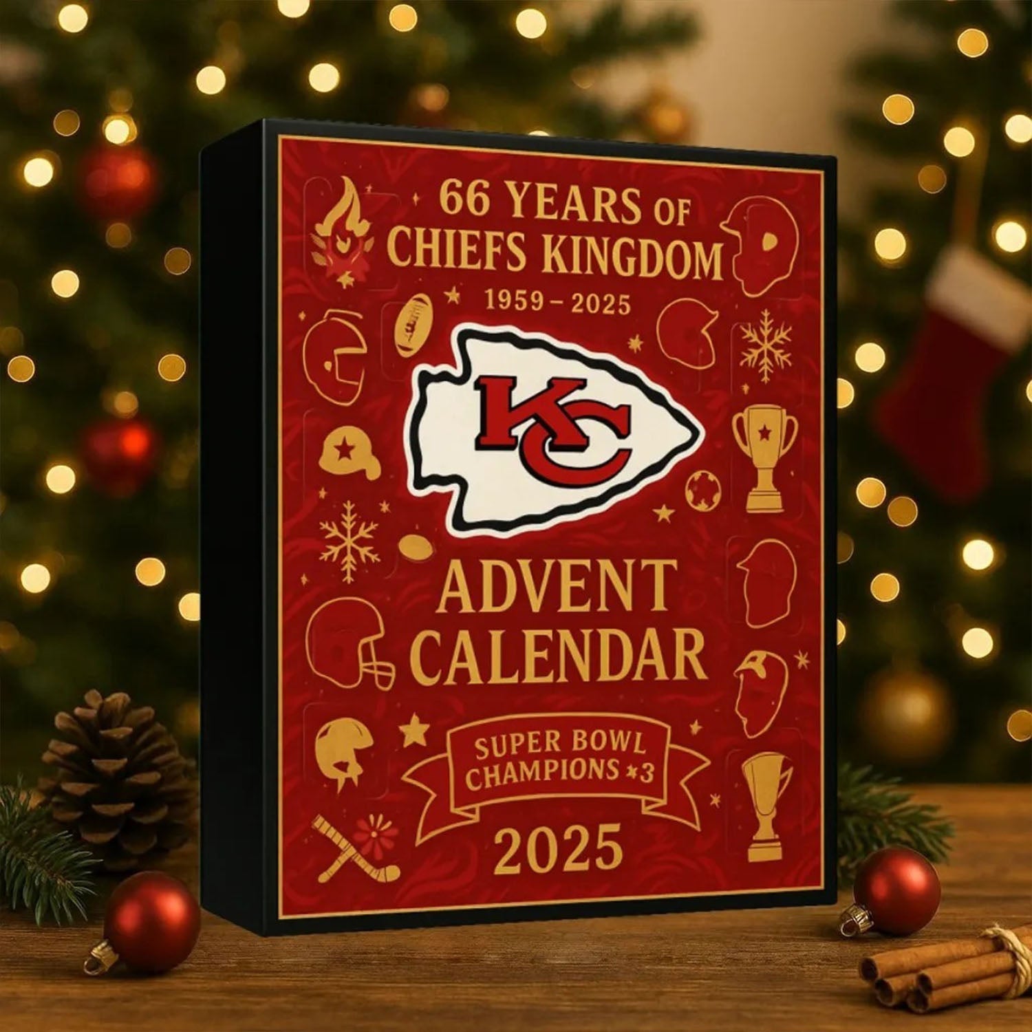 Buildercar - NFL Kansas City Chiefs Team Advent Calendar Christmas V1