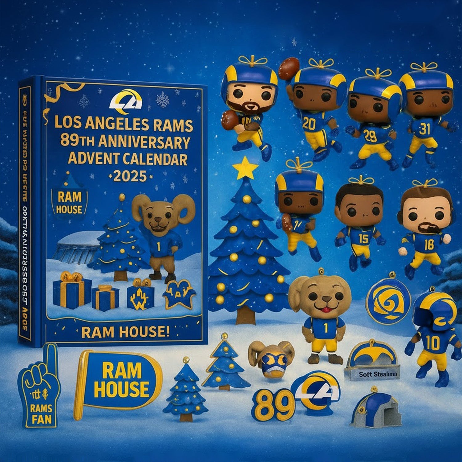 Buildercar - NFL Los Angeles Rams Team Advent Calendar Christmas V1