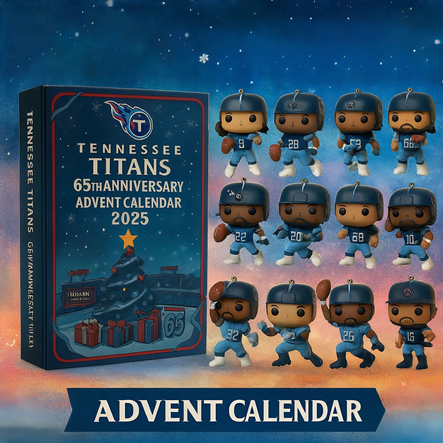 Buildercar - NFL Tennessee Titans Team Advent Calendar Christmas V1