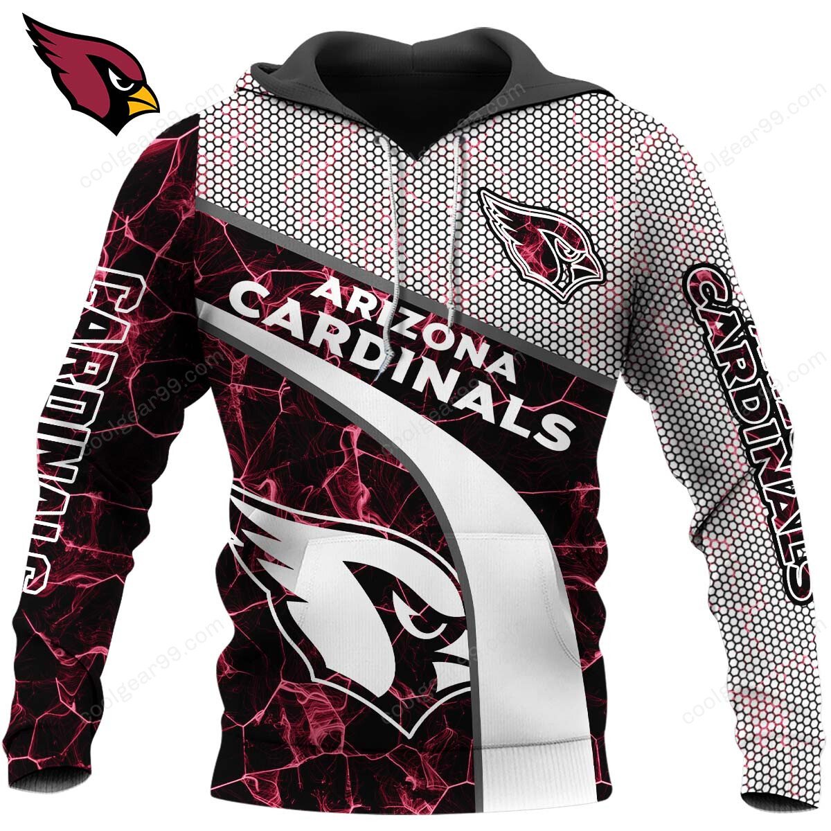 Buildercar - NFL x Arizona Cardinals Electric Marble Personalized Hoodie