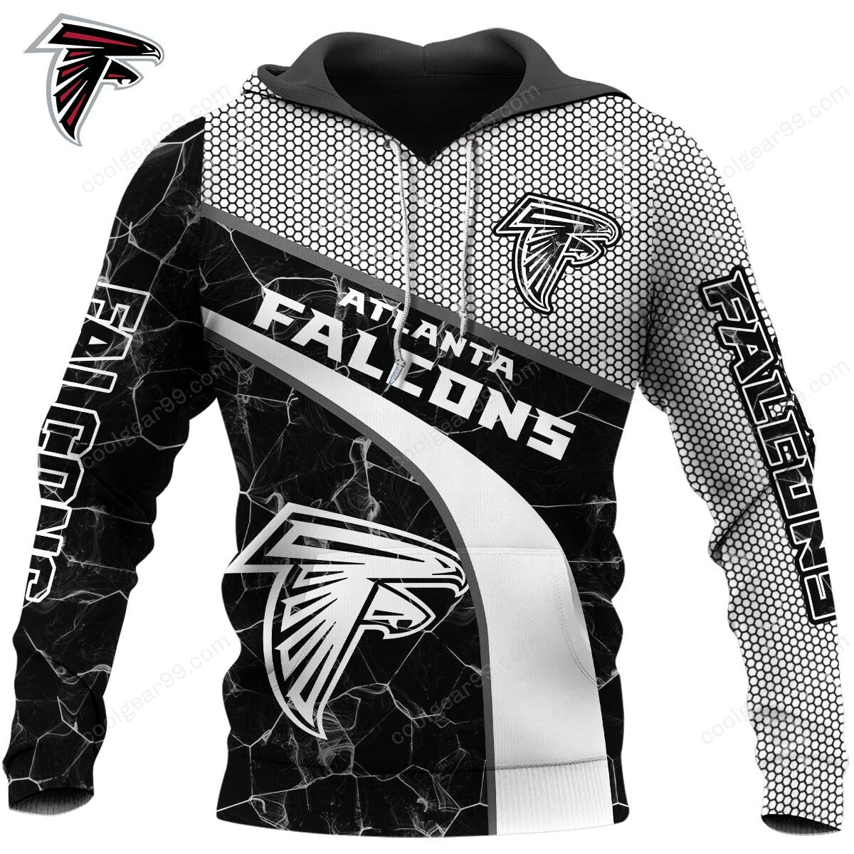 Buildercar - NFL x Atlanta Falcons Electric Marble Personalized Hoodie