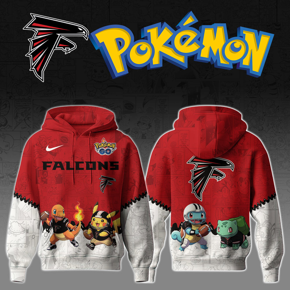 Buildercar - NFL x Atlanta Falcons x Pokémon 3D Hoodie