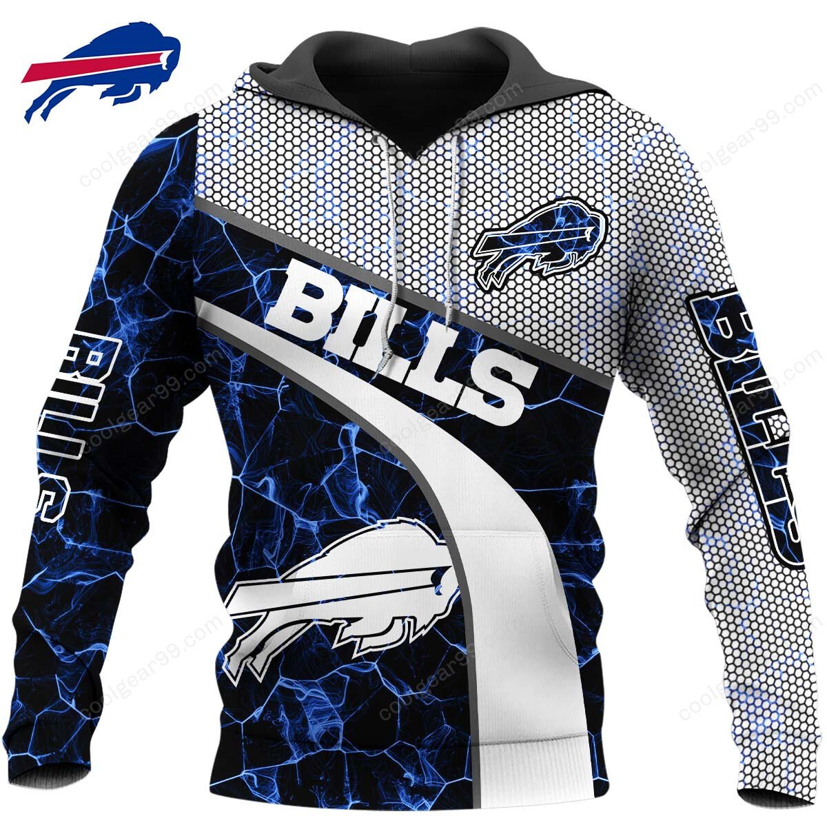Buildercar - NFL x Buffalo Bills Electric Marble Personalized Hoodie