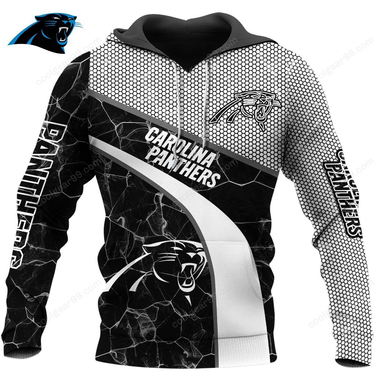 Buildercar - NFL x Carolina Panthers Electric Marble Personalized Hoodie